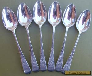 Item Good Set 6 Antique Victorian Sterling silver engraved coffee spoons, 51 grams, for Sale