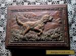 Vintage Syrocco Wooden Jewelry/Trinket Box Carved Hunting Dog for Sale
