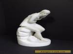 Antique 19thC English Parian Ware Porcelain Seated Woman Statue Figure for Sale