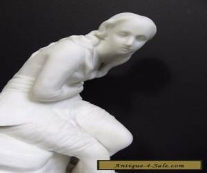 Item Antique 19thC English Parian Ware Porcelain Seated Woman Statue Figure for Sale