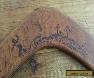 Item Vintage Aboriginal Souvenir Pokerwork Boomerang for Sale