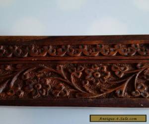 Item BEAUTIFUL carved wooden box with hinged lid for Sale