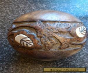 Item Large vintage carved ball with bone inlay for Sale