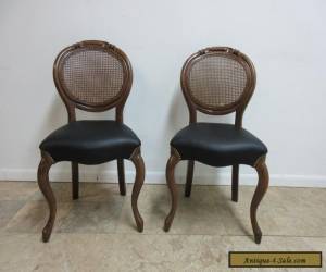 Item Pair French Regency Carved Cane Back Dining Room Desk Side Chairs for Sale