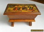 Lovely Old Vintage Wooden Casket Style Box with Argentat Picture. for Sale