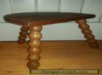 Antique 19th Century French Oak and Elm Milking stool rustic Wooden Bobbin legs for Sale
