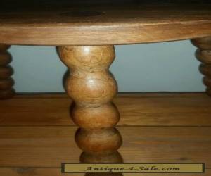 Item Antique 19th Century French Oak and Elm Milking stool rustic Wooden Bobbin legs for Sale