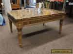 Vintage French Louis XV Style Marble Top Coffee Table Cocktail Designer 42"  for Sale
