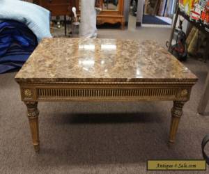 Item Vintage French Louis XV Style Marble Top Coffee Table Cocktail Designer 42"  for Sale