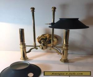 Item Vintage Lightolier Brass Sconce - Green Shade  for Sale