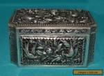 RARE ANTIQUE CHINESE SOLID SILVER BOX FANTASTIC CONDITION BEAUTIFUL for Sale