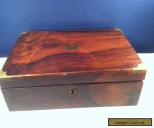 Item VINTAGE ANTIQUE WOOD SLOPED WRITING LAPTOP BOX. BEAUTIFUL BURL GRAIN for Sale