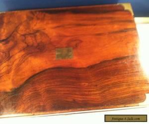 Item VINTAGE ANTIQUE WOOD SLOPED WRITING LAPTOP BOX. BEAUTIFUL BURL GRAIN for Sale