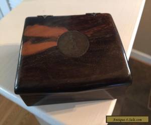 Item Vintage Phillipine Craft wood BOX Antique 1908 One Peso Silver COIN for Sale