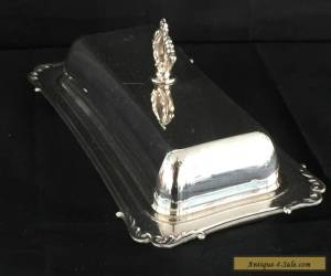 Item VINTAGE FANCY SILVERPLATE GLASS INSERT BUTTER DISH VGC for Sale