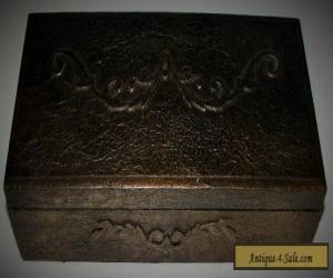 Item Antique Vintage Embossed Wooden Wood Dresser Vanity Trinket Box LotA for Sale