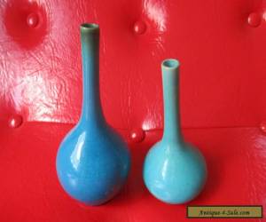 Item CHINESE TURQUOISE MONOCHROME BOTTLE VASE QING DYNASTY / TWO  for Sale