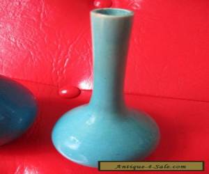 Item CHINESE TURQUOISE MONOCHROME BOTTLE VASE QING DYNASTY / TWO  for Sale