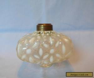 Item Antique Square Opalescent Glass Oil Lamp Font for Sale
