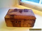 Rare early hand carved wooden box 17th or 18th century blacksmith nails for Sale