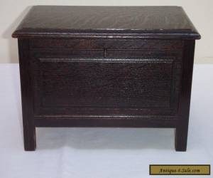 Item Antique Lockable Oak Wooden Box with 4 Legs for Sale