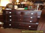 Period Empire Flame Mahogany Tall High Chest Dresser Antique Vintage Early for Sale