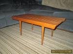 Vintage 36" Mid Century Danish Modern Slat Bench / Coffee Table Stand REAL NICE for Sale