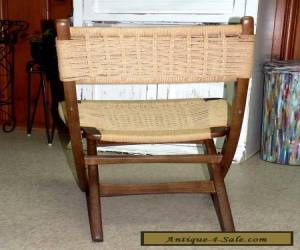 Item Vtg. Mid Century Danish Modern Folding Wood Rope Chair ( Needs TLC )  for Sale