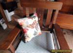Solid Mission Oak High back Vintage Chair with arms for Sale