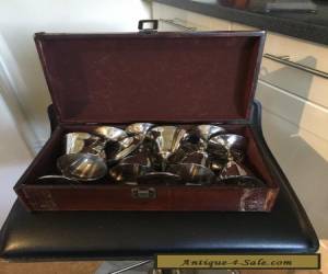 Item Silver Plated Set Of 6 Wine Goblets Include Wooden Box for Sale