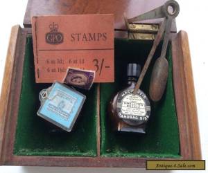 Item Old wooden box antique/vintage with two Mackenzie smelling salts bottles etc for Sale