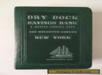 VINTAGE BRASS MONEY BOX / BANK "DRY DOCK SAVINGS BANK NEW YORK"IN SHAPE OF BOOK for Sale