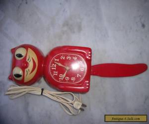 Item Vintage American Art Deco Red 1940's Kit Cat Electric Clock for Sale