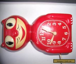 Item Vintage American Art Deco Red 1940's Kit Cat Electric Clock for Sale