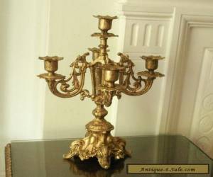 Item Old Antique Vintage French Gold Spelter Metal Victorian Candelabra Candlestick for Sale