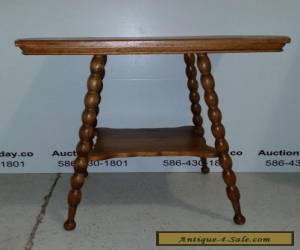 Item Antique Solid Oak Parlor Table - Spindle Legs - Professionally Restored for Sale