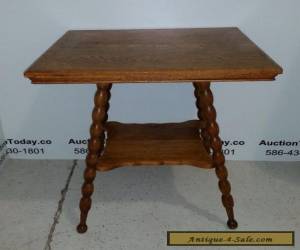 Item Antique Solid Oak Parlor Table - Spindle Legs - Professionally Restored for Sale