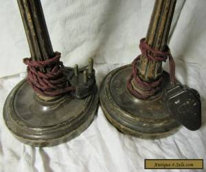 Item Pair of Antique WOODEN ELECTRIC LAMP Bases - Need TLC for Sale