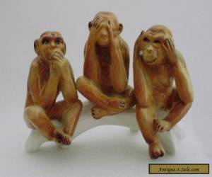 Item Monkeys Group Decoration Porcelain Figurine Ens German  for Sale