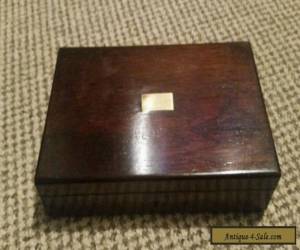 Item Lovely antique wooden box with square inlay on lid for Sale