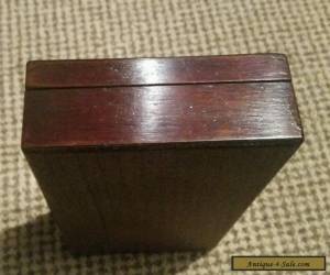 Item Lovely antique wooden box with square inlay on lid for Sale