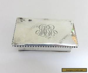 Item Antique England Sterling Silver Stamp Trinket Box ~ Engraved: MBR for Sale