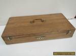 Vintage Stripped Pine & Oak Box with Brass Handle & Catches for Sale