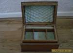 VINTAGE WOODEN JEWELLERY BOX WITH DOVETAILS AND PADDED for Sale