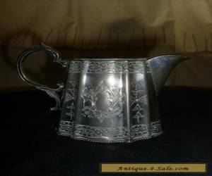 Item Stunning Antique Silver Plated Chased Milk Jug for Sale