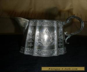 Item Stunning Antique Silver Plated Chased Milk Jug for Sale