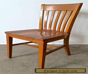 Item Vintage Antique Oak Wood Slat Back School Office Dining Cafe Side Chair #1 for Sale
