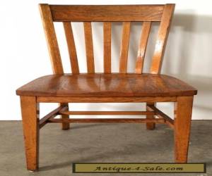 Item Vintage Antique Oak Wood Slat Back School Office Dining Cafe Side Chair #1 for Sale
