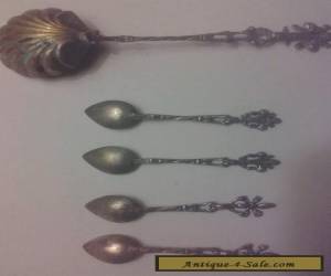 Item Lot of 5 antique silver spoons for Sale