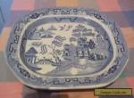 Large Flow Blue Willow pattern tray  by Waterloo Warranted for Sale